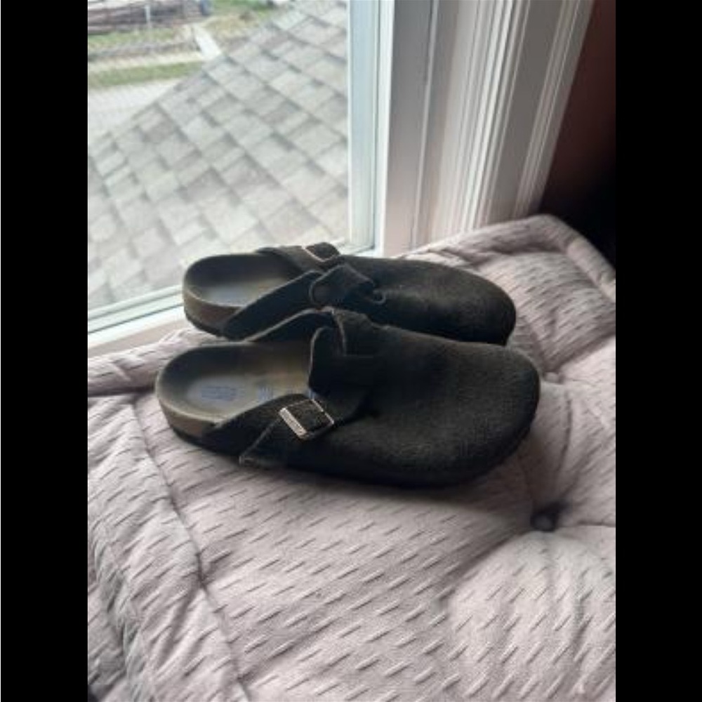 Birkenstock Black Felt Boston Clogs